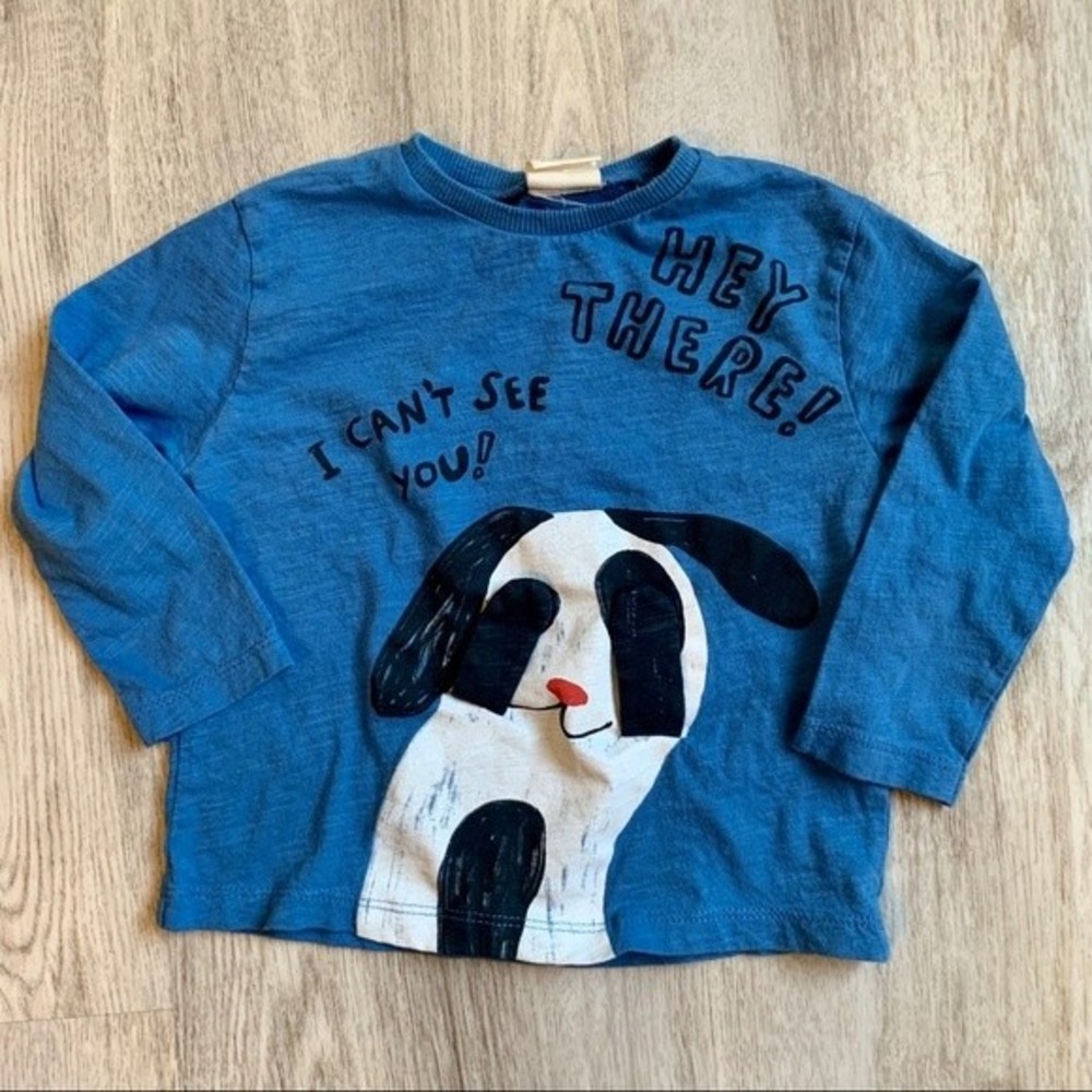 Zara Baby Puppy Graphic Tee Shirt, Size 9/12 M